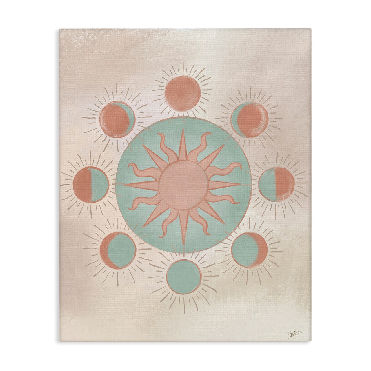 Stupell Industries Balanced Lunar Moon Phases Canvas Wall Art Design by Elizabeth Medley